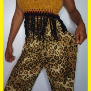 High waisted satin joggers